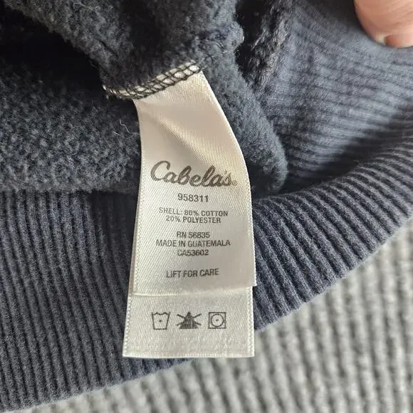 Cabelas Sweatshirt Mens 3XL Gray Quarter Zip Mock Fleece Pullover Embroidered - Picture 11 of 12